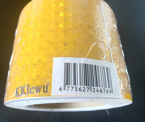 KKlewu 警告反射テープ 車用安全警告反射シート 高反射力 蛍光 幅10cm 長さ25M (ゴールド)